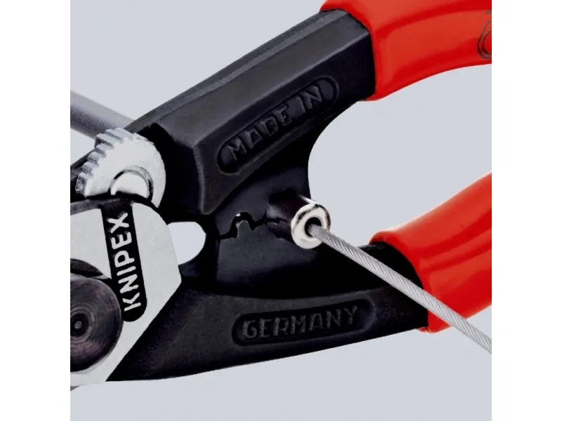 Knipex 95 62 190 T, Handdriven kabelavbitare, Blå, Röd, Plast, Stål, Svart, Blå, Röd, CE, 190 mm