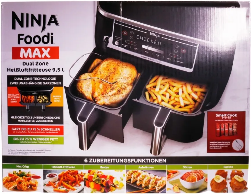 Ninja AF451EU Foodi MAX Dual Zone-airfryer med Smart Cook-system | Köksapparater - Köksmaskiner - Airfryer | GameStuff