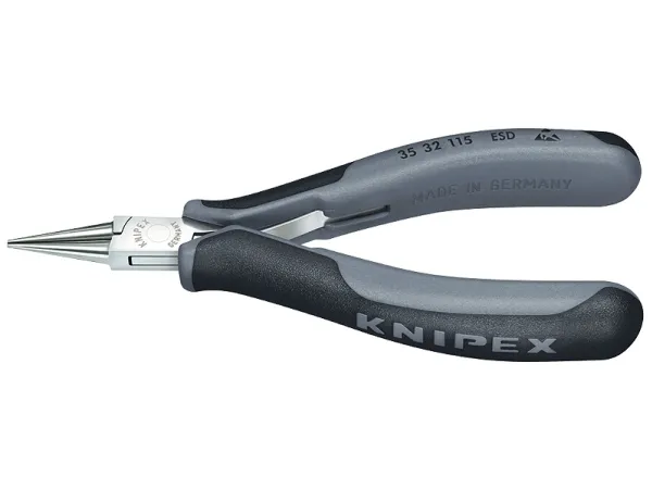 Knipex 35 32 115 ESD, Nåltänger, Stål, Plast, Svart, Grå, 115 mm, 70 g | Verktyg & Verkstad - Tänger - Rör- och Elektronikgriptång | GameStuff