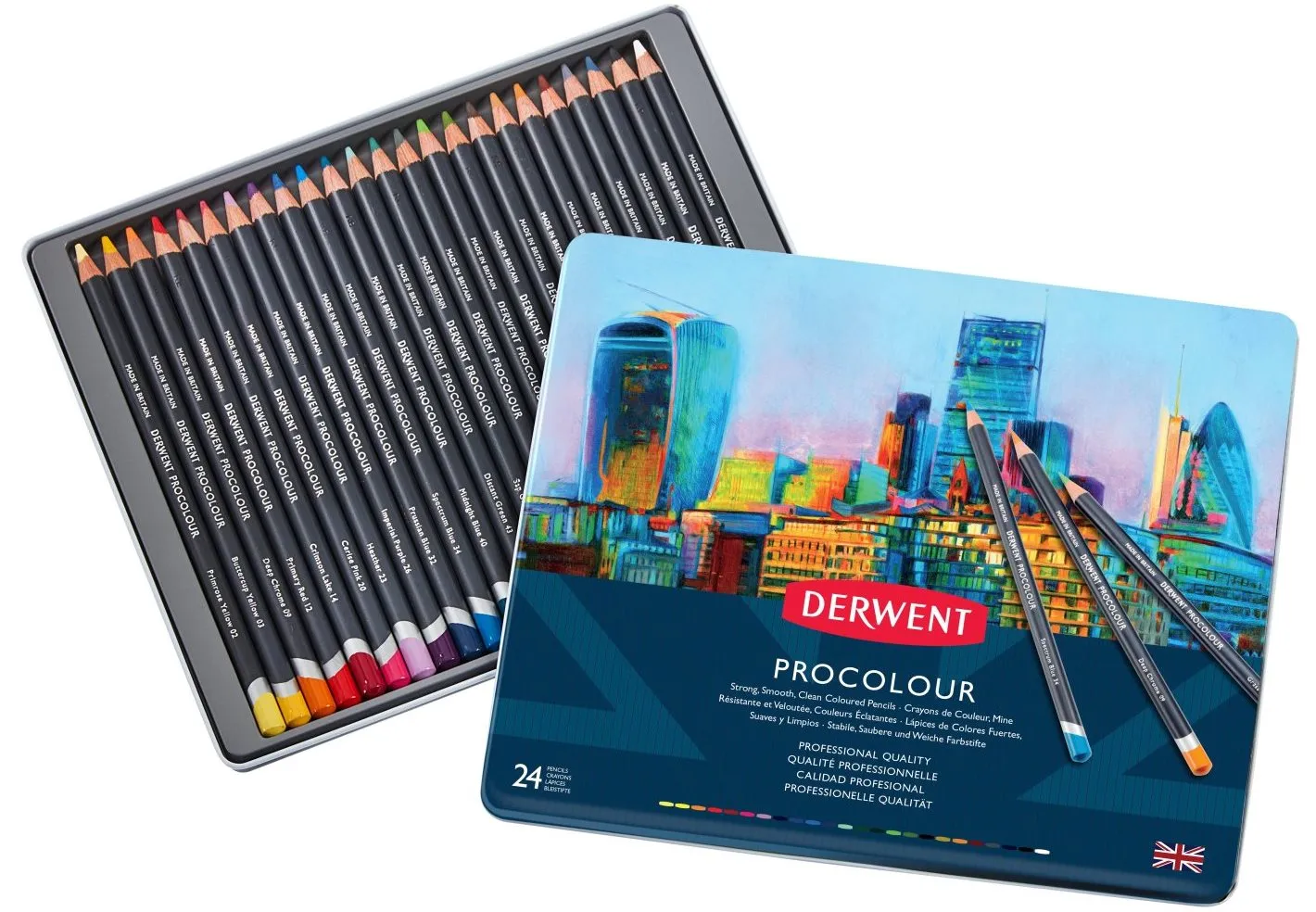 Derwent Procolour pencil - 24 stk. tinæske | Skrivredskap - Blyertspennor & pencils - Färgpennor | GameStuff