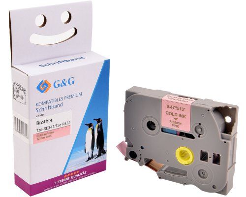 G&G 18779, Gold Auf Rosa, Etikettenrolle, Tze, Grau, Brother, Brother Ptouch 1010 Brother Ptouch 1280 Brother Ptouch 1750 Brother Ptouch 18R Brother