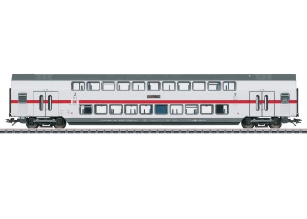 Märklin IC2 Type DBpza 682.2 Bi-Level Intermediate Car, 2nd Class, HO (1:87), 15 År, Lys grå