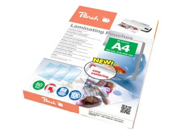 Peach - 100-pack - glättat - A4 (210 x 297 mm) lamineringsfickor | Kontorsmaskiner - Kontorsmaskiner - Laminering - Lamineringsficka | GameStuff