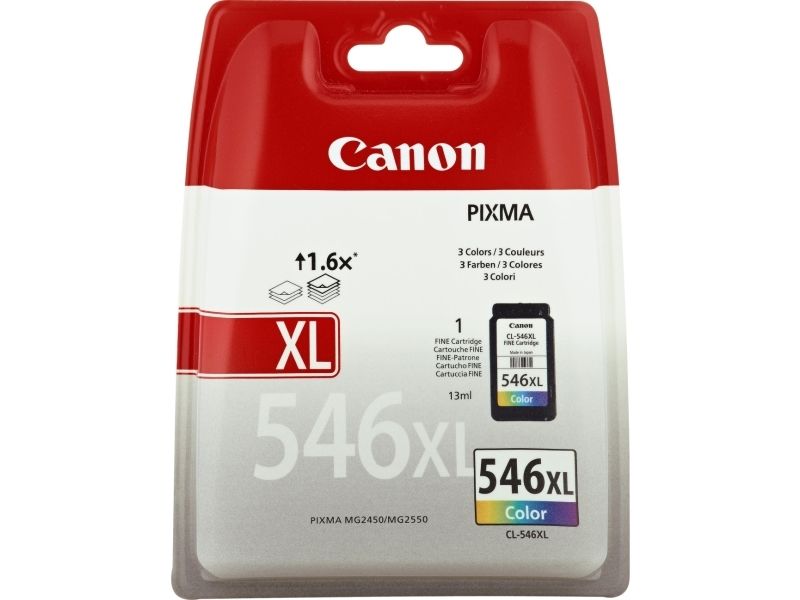 Canon Cl-546Xl - 13 Ml - Højtydende - Farve (Cyan, Magenta, Gul) - Original - Boble Med Sikkerhed - Blækpatron - For Pixma Tr4551, Tr4650, Tr4651, Ts