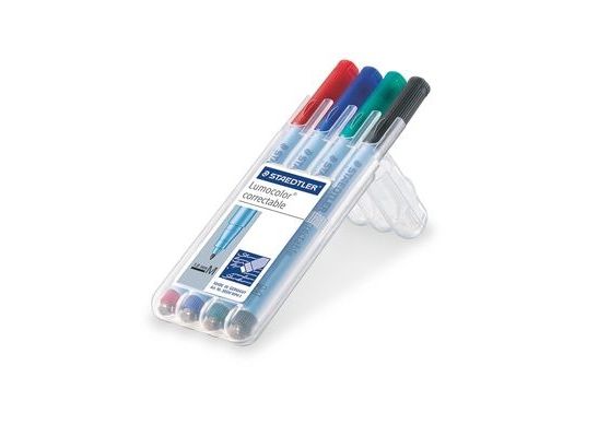 Marker Staedtler Lumocolor Correctable M Non-P 1,0 Mm - Med 4 Stk. Ass. Farver