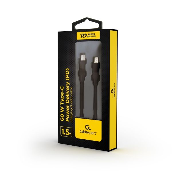Gembird Cc-Usb2-Cmcm60-1.5M, 1,5 M, Usb C, Usb C, Usb 2.0, 0,48 Gbit/S, Schwarz