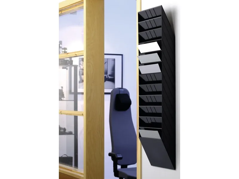 Skråfag Slitesterk Flexiboxx, 12 bakker, A4, liggende, sort