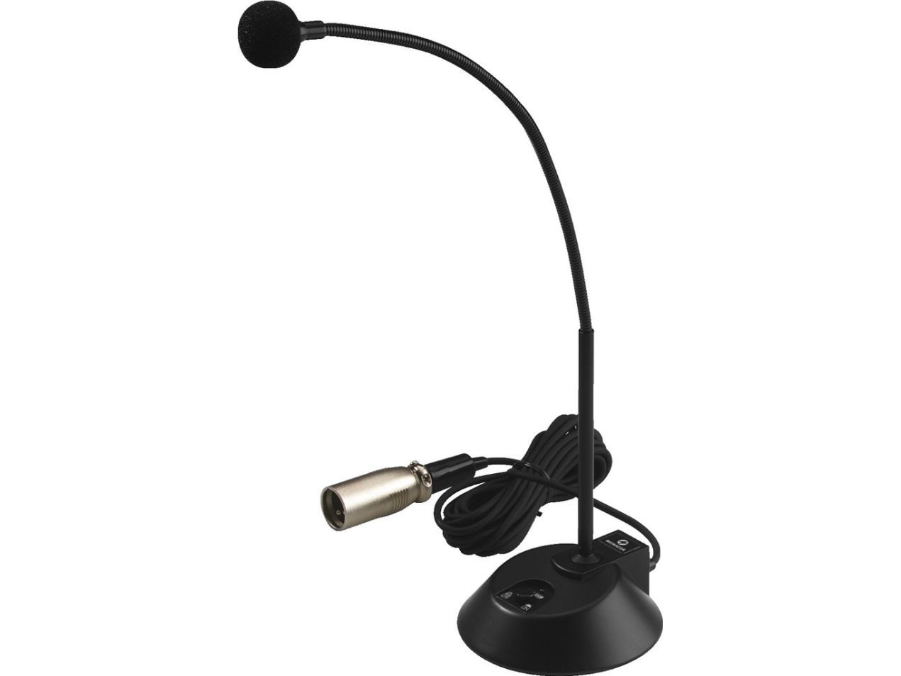 Monacor 23.2430, Bordmikrofon, 80 - 14000 Hz, 250 ohm (O), Ledningsført, Sort, Rustfrit stål, 3 m
