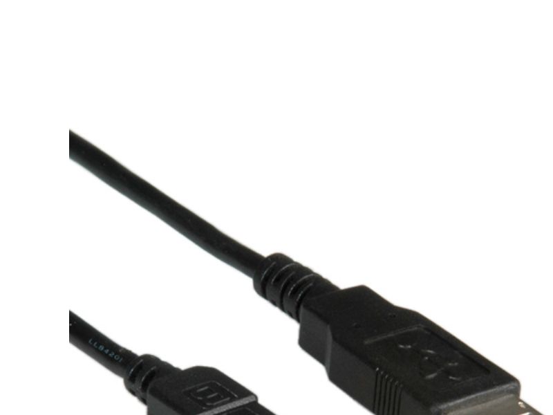Roline Usb 2.0 Kabel, Typ A - 5-Pin Mini 3,0M, 3 M, Usb A, Mini-Usb A, Usb 2.0, Stecker/Stecker, Schwarz