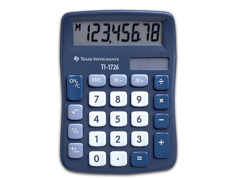 Texas Instruments Ti-1726 - Lommeregner - 8 Cifre - Solpanel