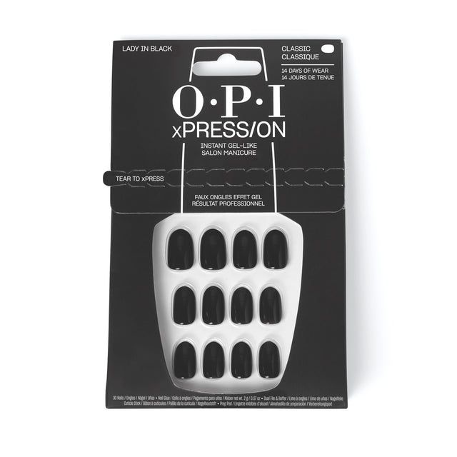 Opi Opi Xpresson Artificial Nails Iconic Shades Lady In Black 30 Units