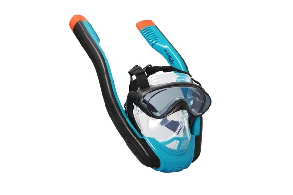 Bestway 24058 / 23, Voksen, Fuld ansigtsmaske, Snorkeldykning, Silikone, Sort, Rød, Transparent, Turkis, 14 År
