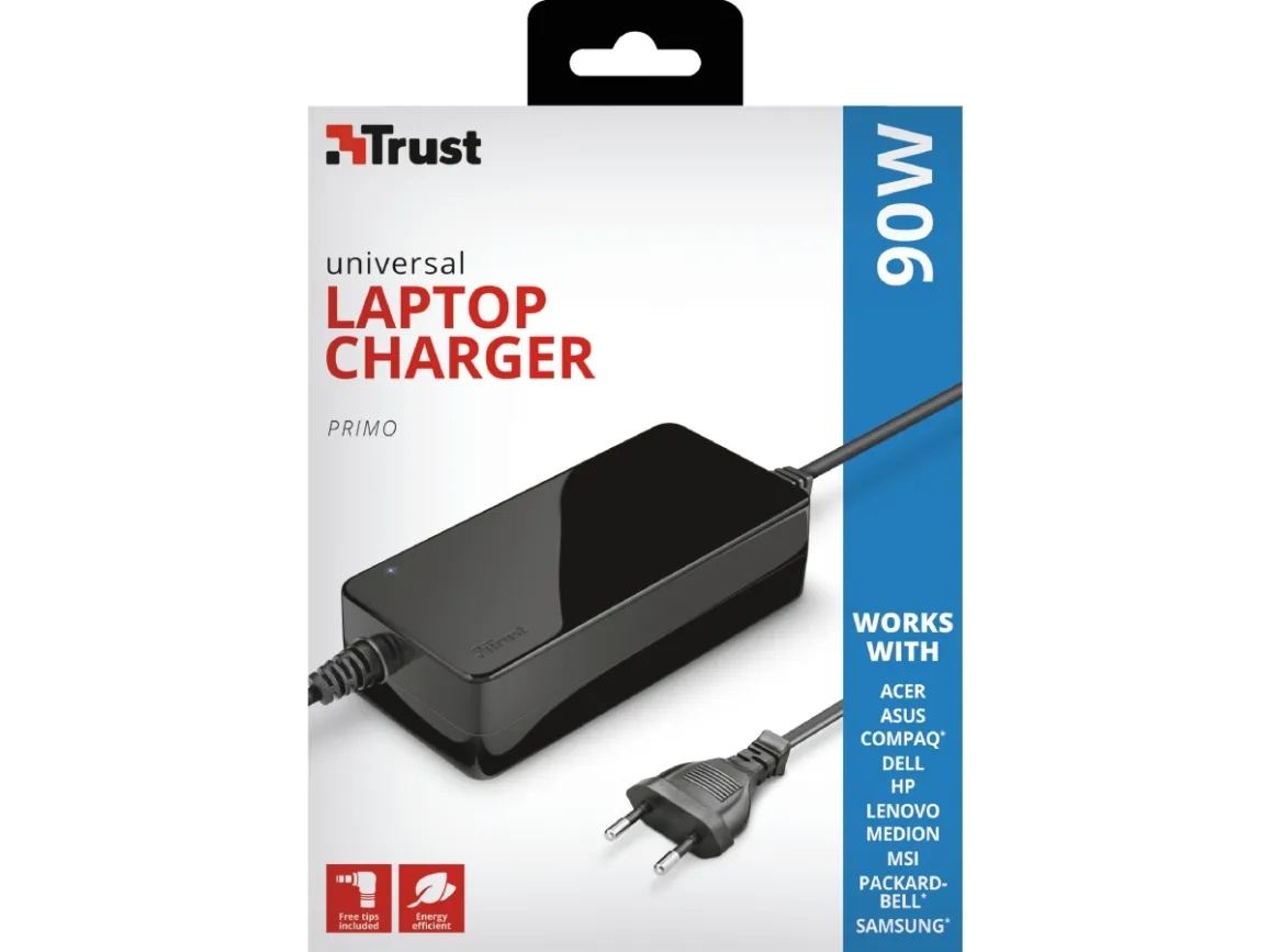 Trust Primo - Strömadapter - AC 100-240 V - 90 Watt | Datorer & Surfplattor - Bärbara tillbehör - Nätaggregat | GameStuff