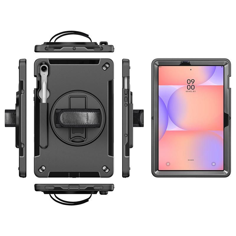 Estuff Ohio - Beskyttelsescover Til Tablet - Grov - Polycarbonat (Pc), Silicone - Sort - For Samsung Galaxy Tab S10 Fe, Tab S10 Lite, Tab S9, Tab S9