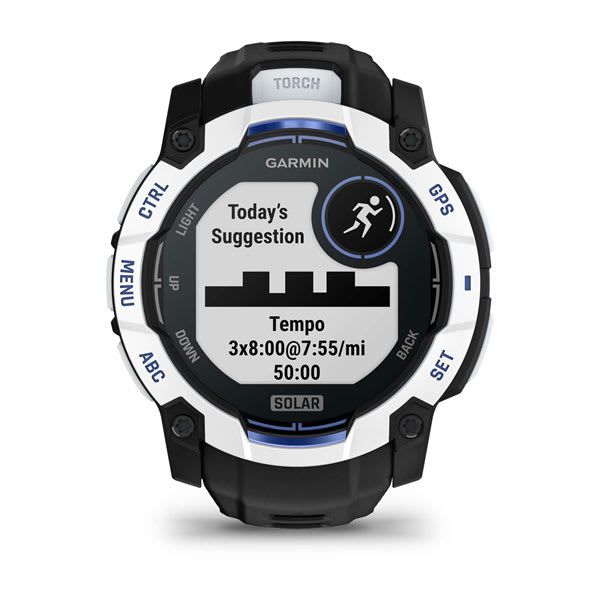 Garmin Instinct 3 Solar Gps-Smartwatch 50 Mm, Whitestone Med Sort Rem