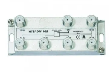 Wisi DM 16 B, Kabelfordeler, 5 - 2400 MHz, Sølv, 1 stk, F, 92 mm