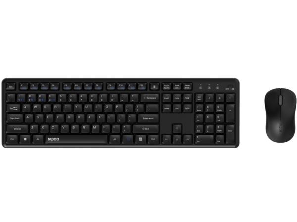 Rapoo 8150M, Trådløs, Rf Trådløs + Bluetooth, Saksnøglekontakt, Qwertz, Sort, Mus Inkluderet