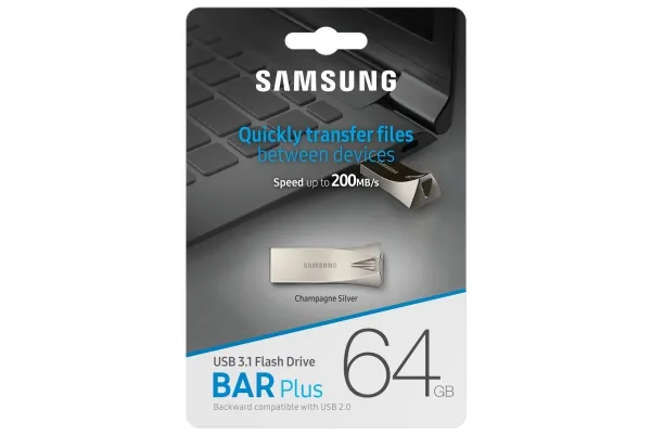 Samsung BAR Plus MUF-64BE3 - USB flash-enhet - 64 GB - USB 3.1 Gen 1 - champagne silver