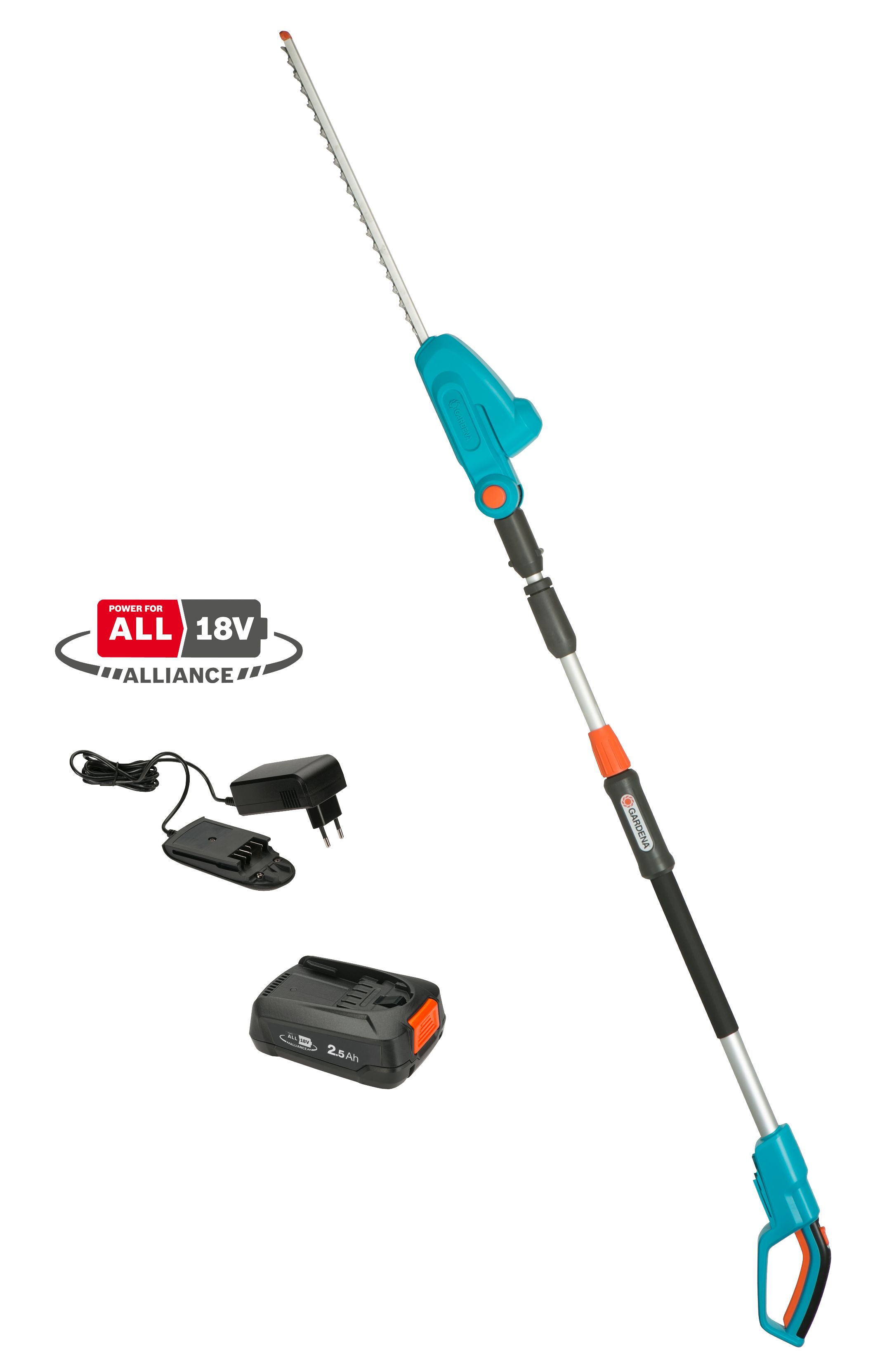 Gardena Batteri teleskopisk hækstrimmer THS 42 / 18V P4A<br/>komplet sæt
