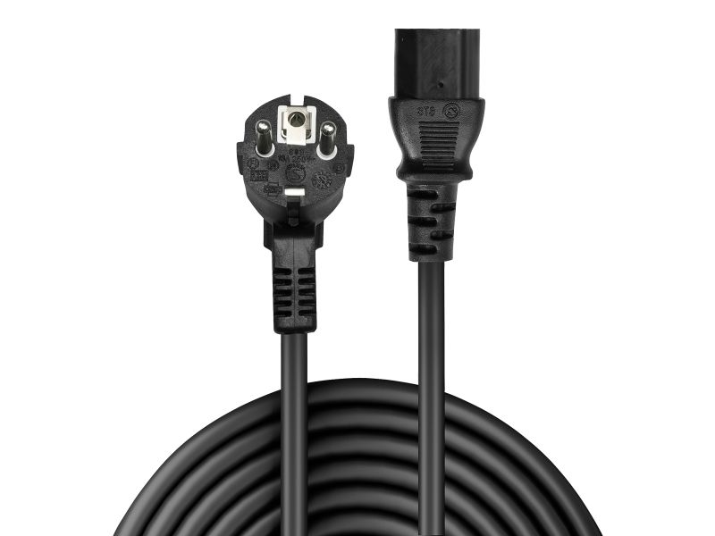 Lindy Schuko Iec Mains Cable - Strømkabel - Power Cee 7/7 Vinklet Til Power Iec 60320 C13 - 70 Cm - Formet - Sort