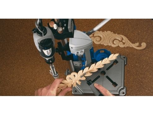 Dremel Workstation (220), Tischbohrmaschine, Schlüssel, Schwarz, Blau