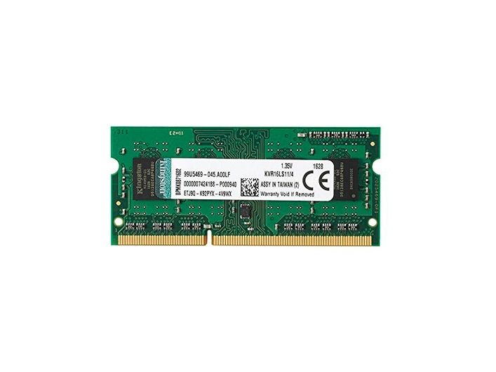 Kingston Technology Valueram 4Gb Ddr3l 1600Mhz, 4 Gb, 1 X 4 Gb, Ddr3l, 1600 Mhz, 204-Pin So-Dimm