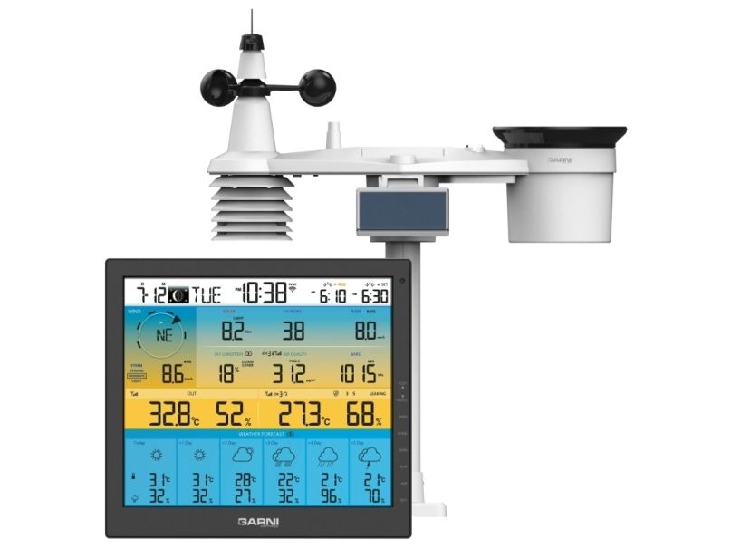 Garni 1085 Arcus, Hvid, Anemometer (Vindhastighed), Indendørs Barometer, Indendørs Hygrometer, Indendørs Termometer,..., Barometer, Hygrometer, Nedbø