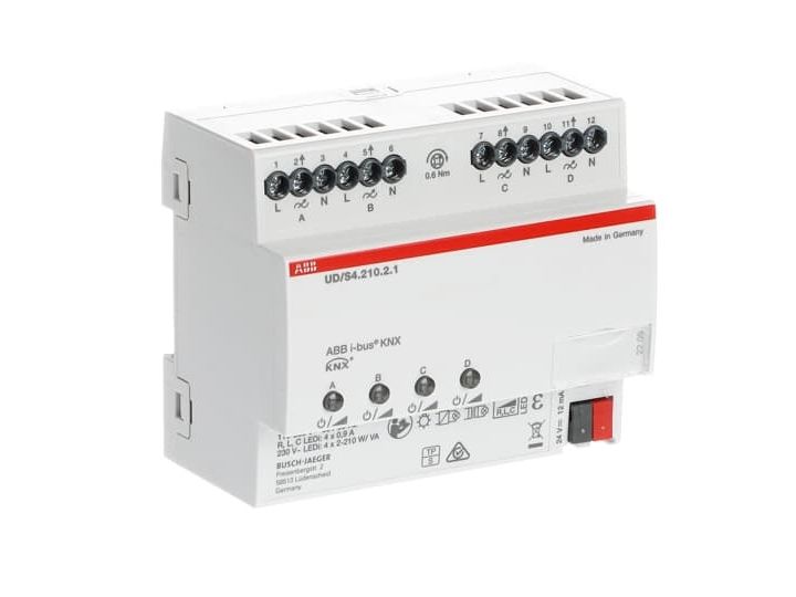 Knx Lsdæmper Led 4X210w/Va 1-4 Kanal, Mdrc, Ud/S4.210.2.1
