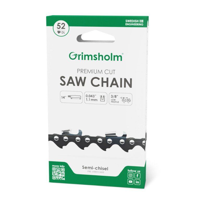 Grimsholm Saw Chain Premium 52 Dl 3/8 .043/1.1Mm