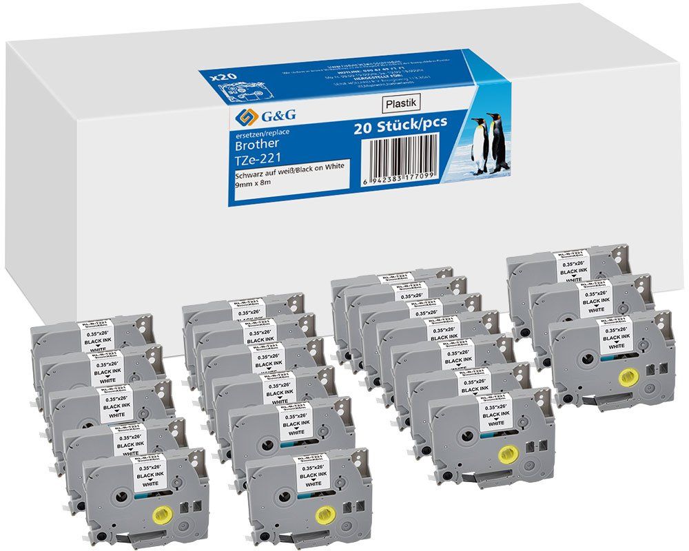 G&G 21569, Schwarz Auf Weiss, Etikettenrolle, Tze, Brother, Brother Ptouch 1010 Brother Ptouch 1280 Brother Ptouch 1750 Brother Ptouch 18R Brother Pt