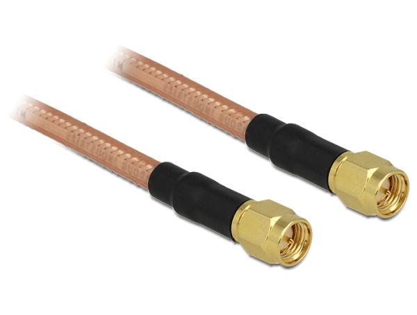 Delock - Antennekabel - Sma Til Sma - 40 Cm - Rg-142 - Gennemsigtig