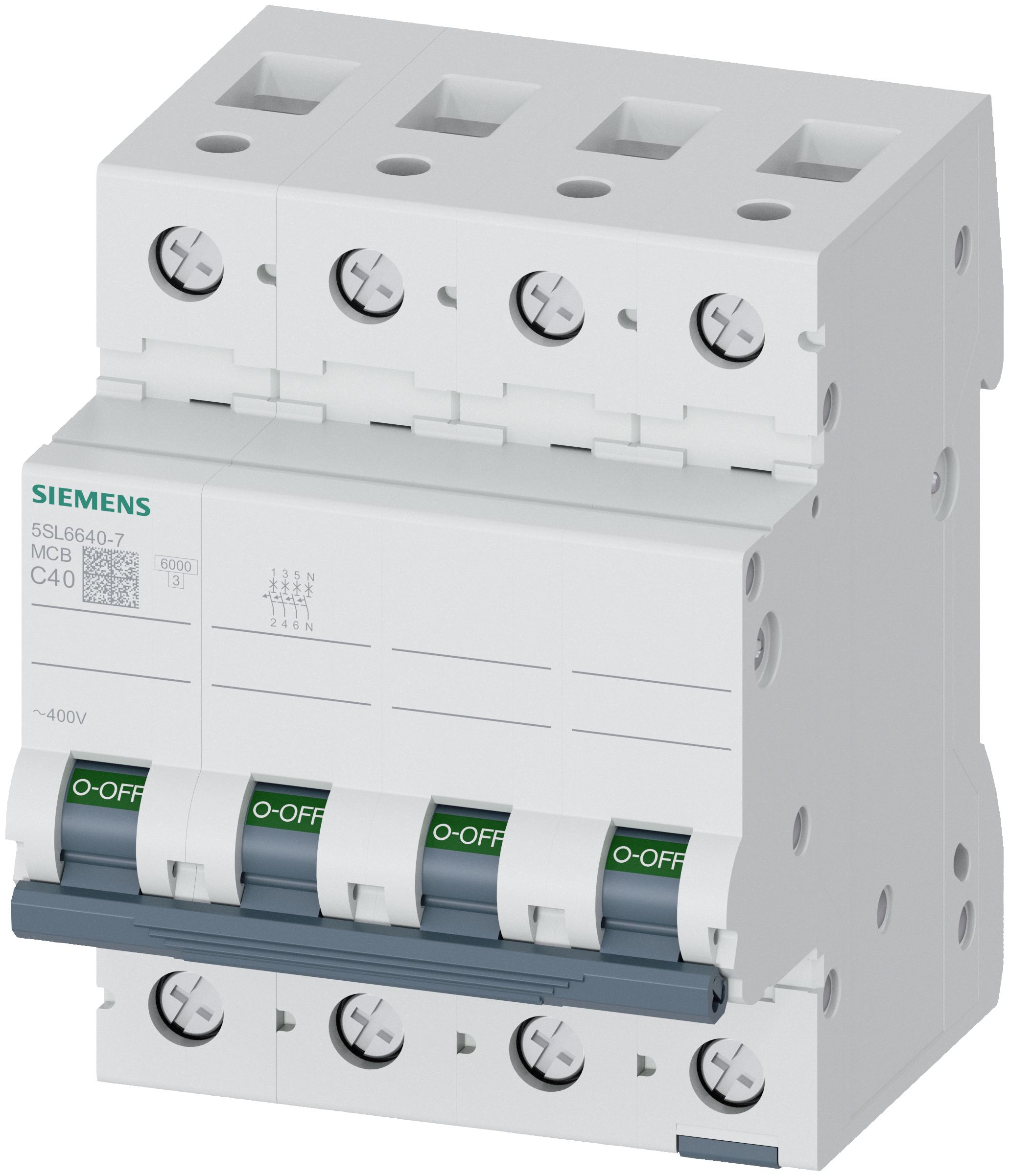 SIEMENS Automatsikring 6KA 3P+N C 40A 5SL6640-7