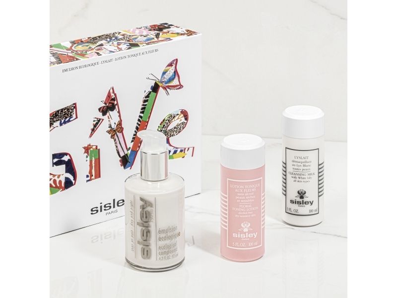 SISLEY SET (EMULSION ECOLOGIQUE 125 ml + CLEANSING MILK med White Lily 100 ml + FLORAL TONNING LOTION til tør/sensitiv hud 100 ml)