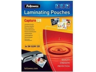 Fellowes Laminating Pouches Capture 125 Micron - 100-Pakke - Blank - A4 (210 X 297 Mm) Laminerings Poser