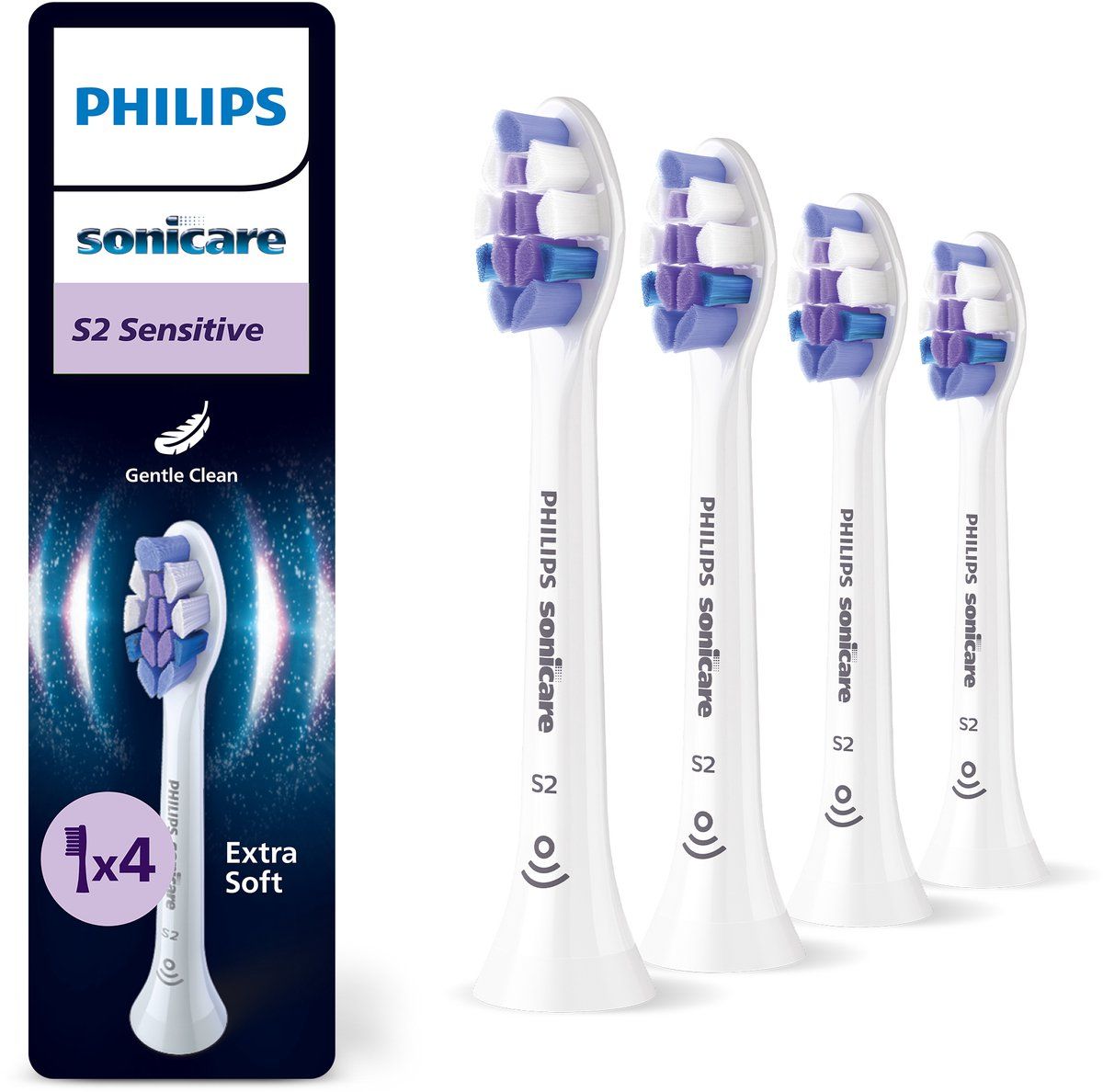 Philips Sonicare S2 Sensitive HX6054 Ekstra tandbørstehoved 4 Hvid