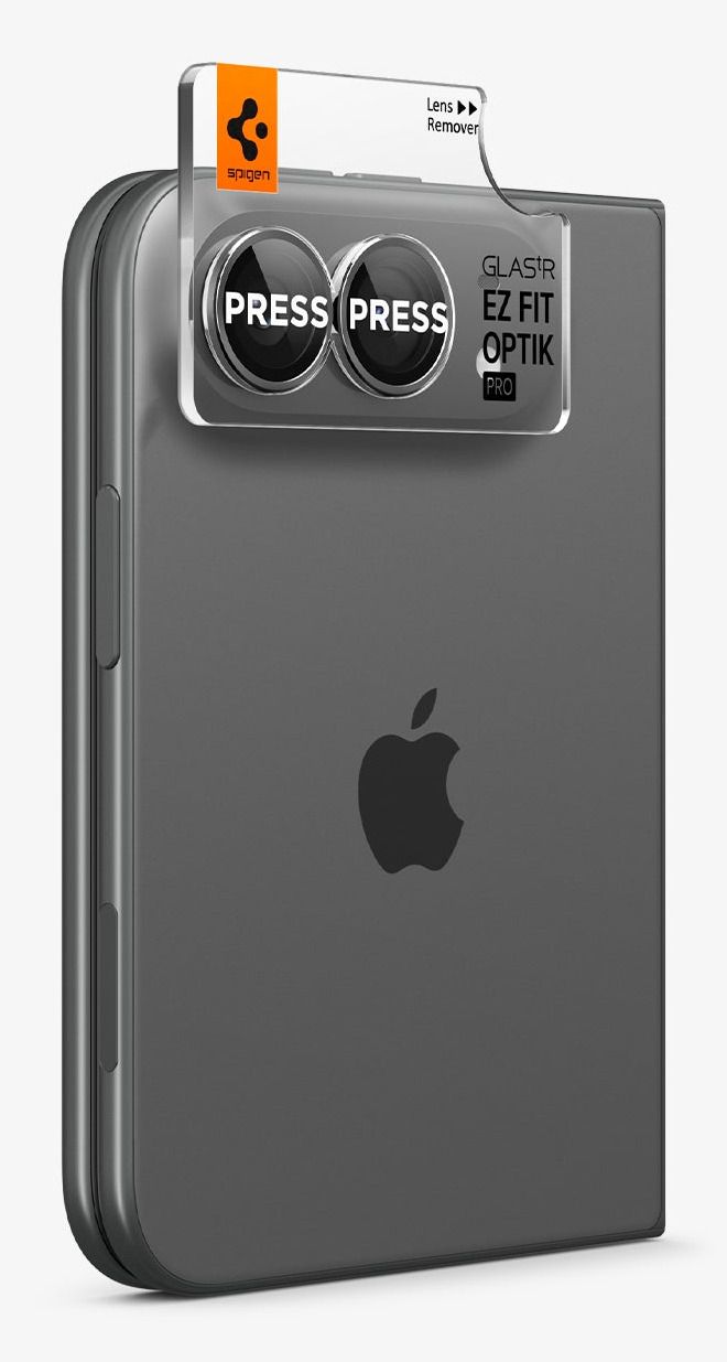 Spigen Objektivbeskyttelse Spigen Glas.Tr Camera EZ FIT Optik Pro til Apple iPhone Fold, hvid, 2 stk.