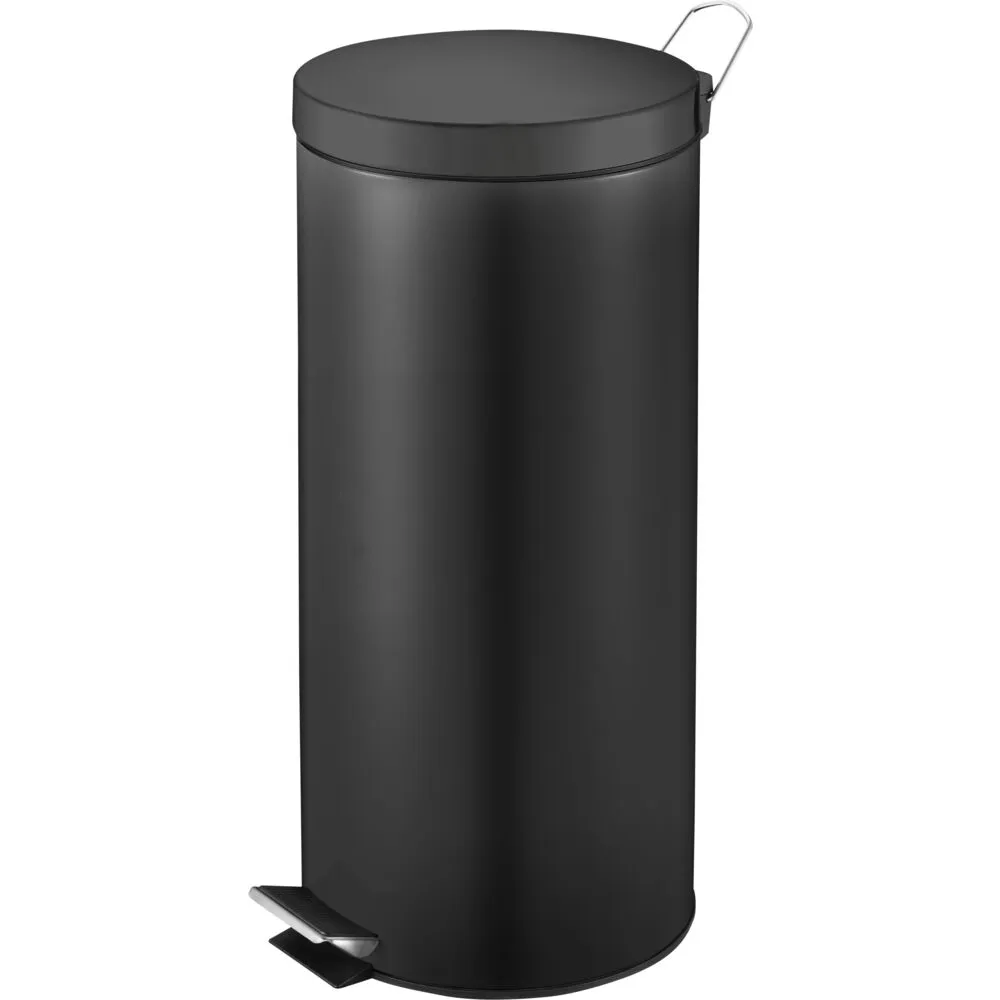Pedalhink, V-del, svart, stål, 30 l, med innerhink av plast | Köksutrustning - Hushålls tillbehör - Sopsortering | GameStuff
