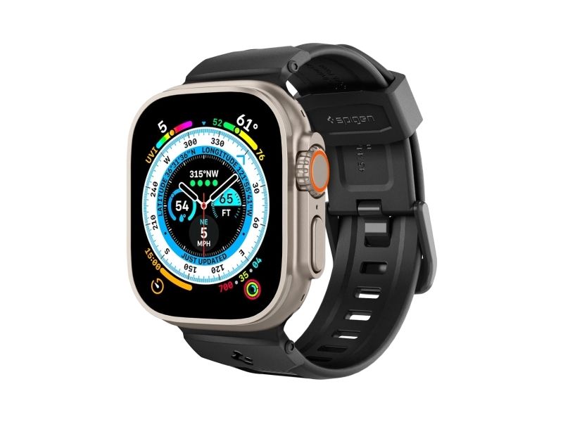 Spigen Amp07105, Band, Smartwatch, Schwarz, Apple, Apple Watch 49Mm, 45Mm, 44Mm, 42Mm, Thermoplastische Polyurethane (Tpu)