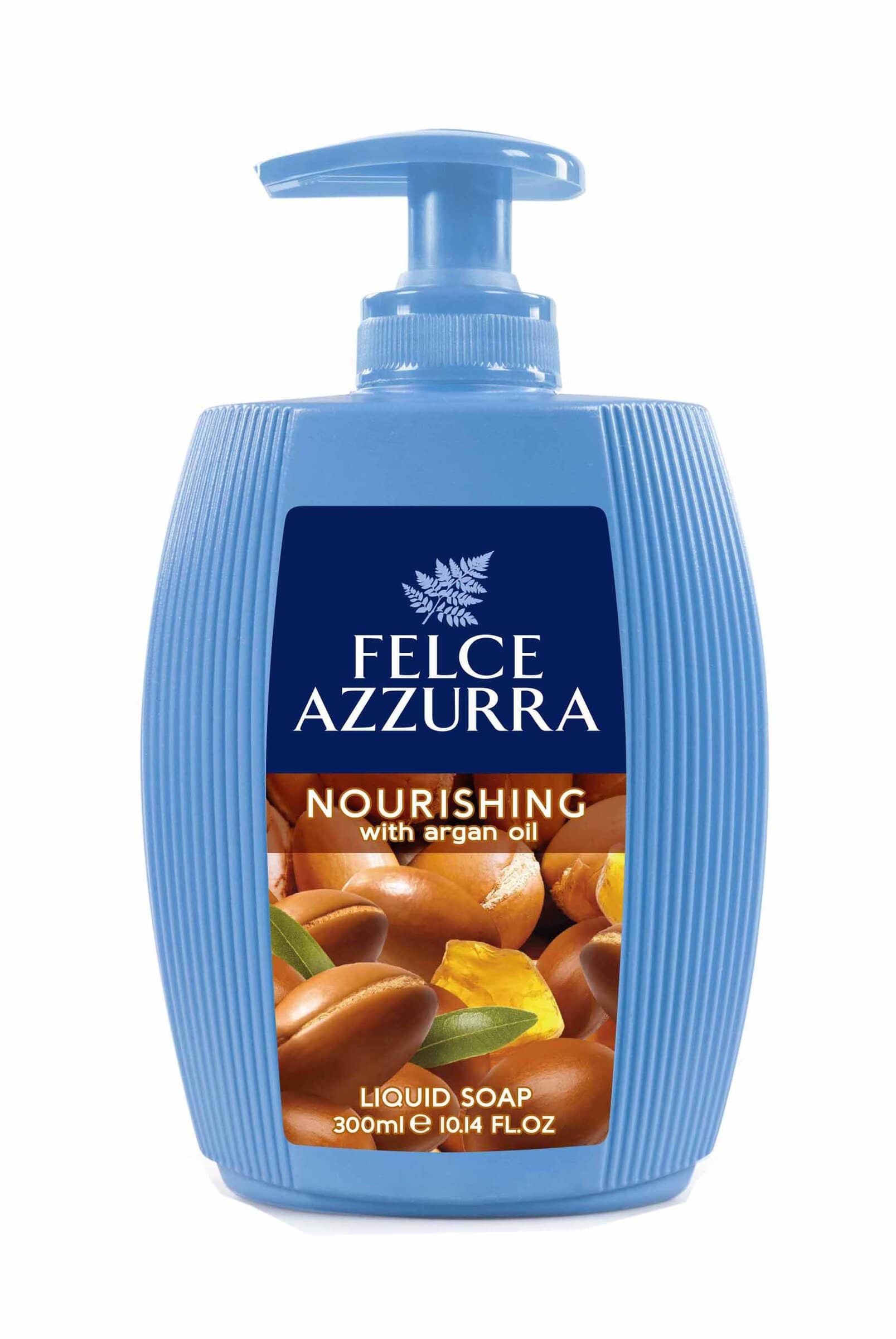 Felce Azzurra Nourishing Amber And Argan, Hænder, Flydende Sæbe, Pumpeflaske, Jasmin, Arganolie, 300 Ml