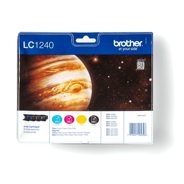 Brother LC1240 Value Pack - Sort, gul, cyan, magenta - original - blister med akustisk / elektromagnetisk alarm - blækpatron - for Brother DCP-J525W, DCP-J725DW, DCP-J925DW