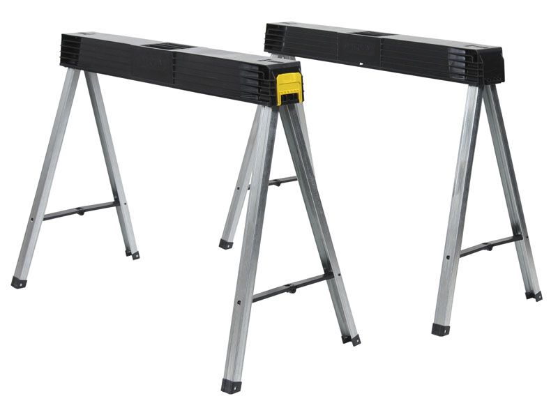 STANLEY Fold-Up savbuk 2-pak - foldbar arbejdsbuk i sort/aluminium med maks. belastning 340 kg