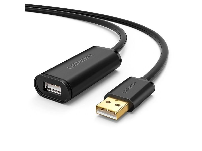 Ugreen Us121 10321 Aktivt Usb-A Til Usb-A Forlængerkabel 10 M Usb 2.0, Sort