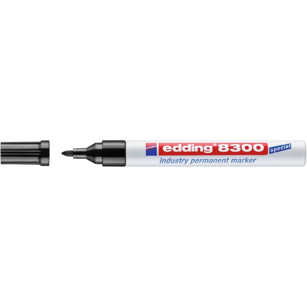 Edding 8300 Industry Permanent Marker Sort 1,5-3 mm - (10 stk.)