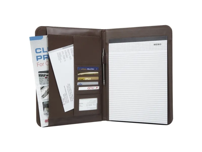 Genie 12443, Leder, Nylon, Braun, A4, 2 Taschen, 250 Mm, 30 Mm