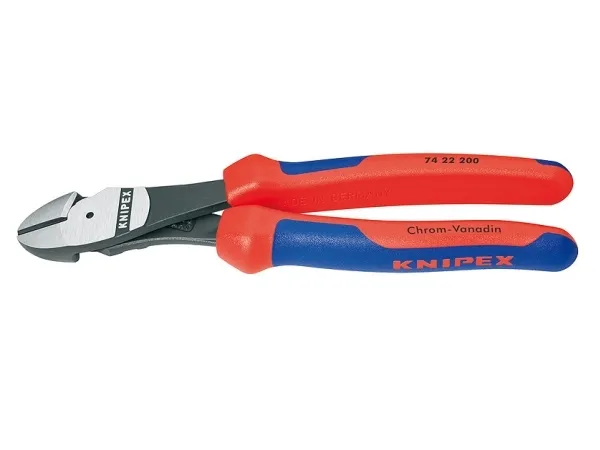 Knipex 74 22 200, Avbitartång, Stötsäker, Dielektrisk, Kromvanadinstål, Plast, Blå, Röd, 200 mm | Verktyg & Verkstad - Handverktyg - Sidavbitare | GameStuff