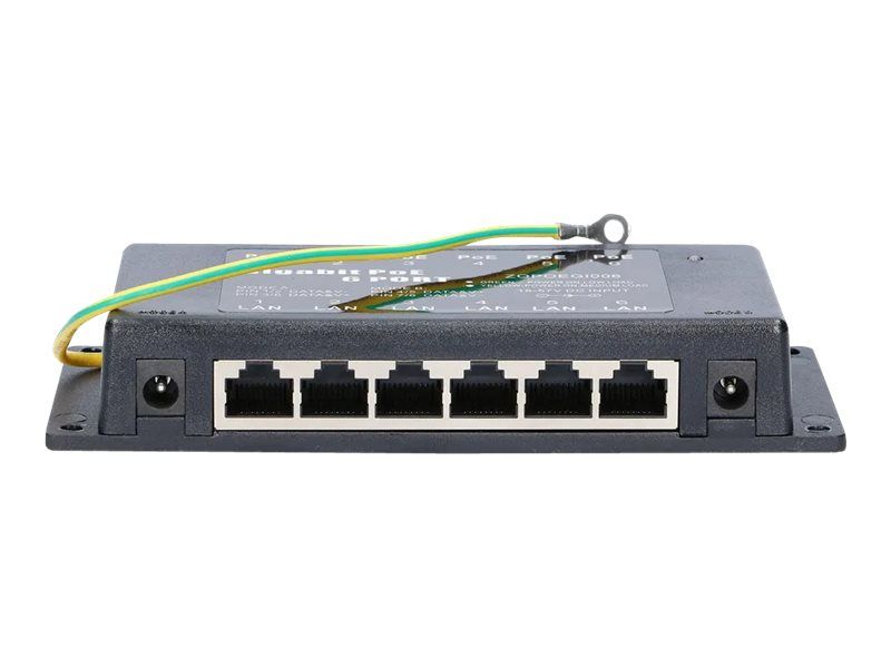 Extralink Poe Injector 6 Port Gigabit - 1 Gbps - 6-Port, Gigabit Ethernet, 10,100,1000 Mbit/S, 1000/10000, Schwarz, Leistung, 48 V