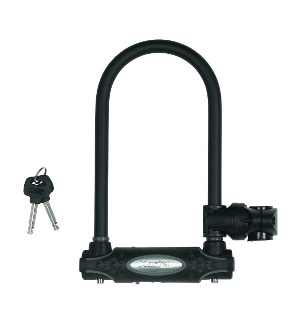 Master Lock Bgelschloss Aus Gehrtetem Stahl, Breite: 11 Cm, Bgellnge: 21 Cm Schwarz, U-Schloss, Schwarz, Stahl, Vinyl, 1,3 Cm, Schlüssel