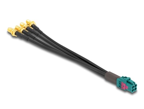 Delock Kabel Mini Fakra Z Buchse Quad Zu 4 X Sma Buchse B-Typ, 0,2 M, Mini Fakra Z, 4 X Sma, Schwarz