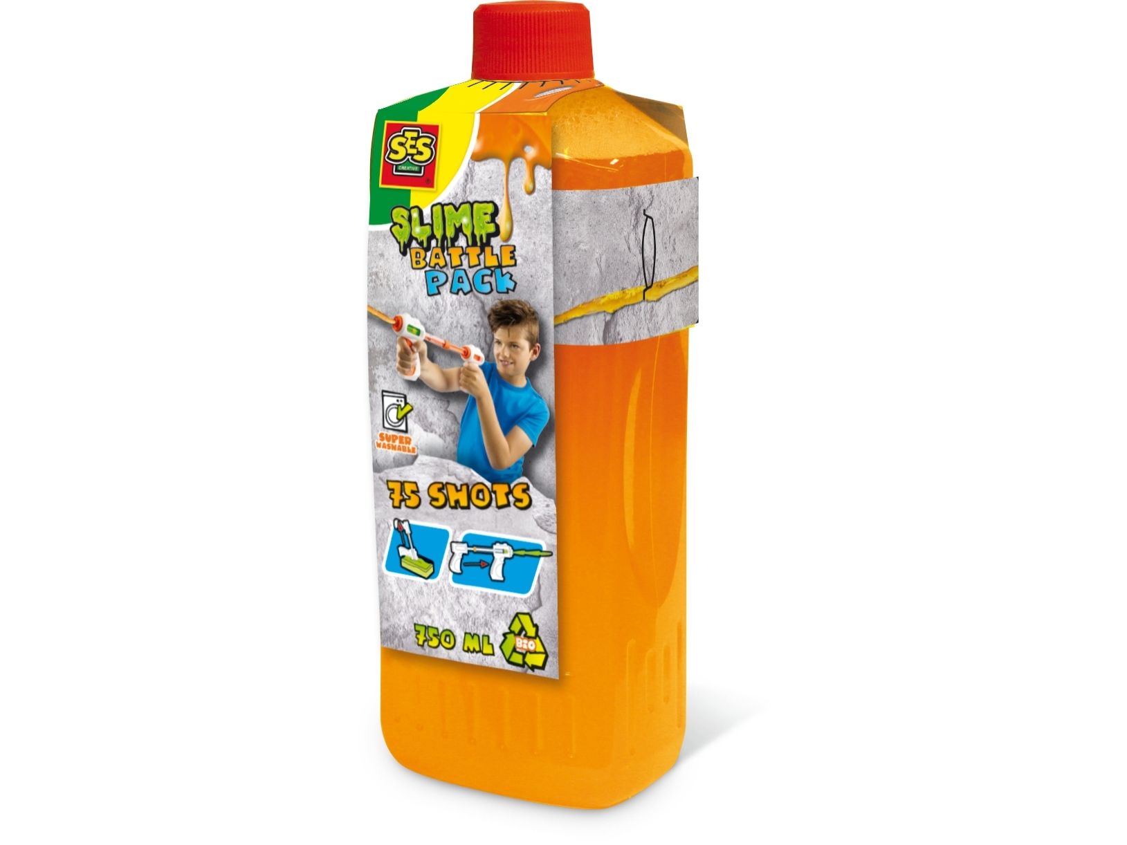 SES Creative Slime battle refill - Neon orange 750ml, Genopfyldning, 750 ml, 5 År, 1 stk, Orange