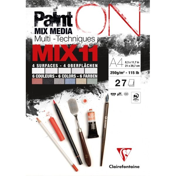 Paint On Blok Mix 11 ( Alle 11 Forskellige Paint On Papirer) 27 Ark I Alt - Str. A4 - 250Gram Papir